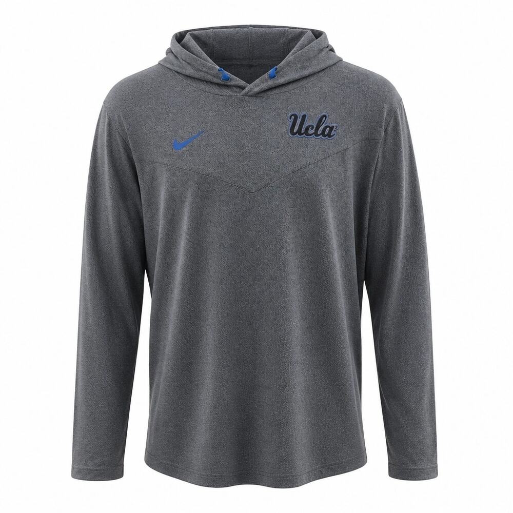 Nike UCLA Bruins Dri-FIT Performance Hoodie Shirt Gray Mens XL DN5851-071